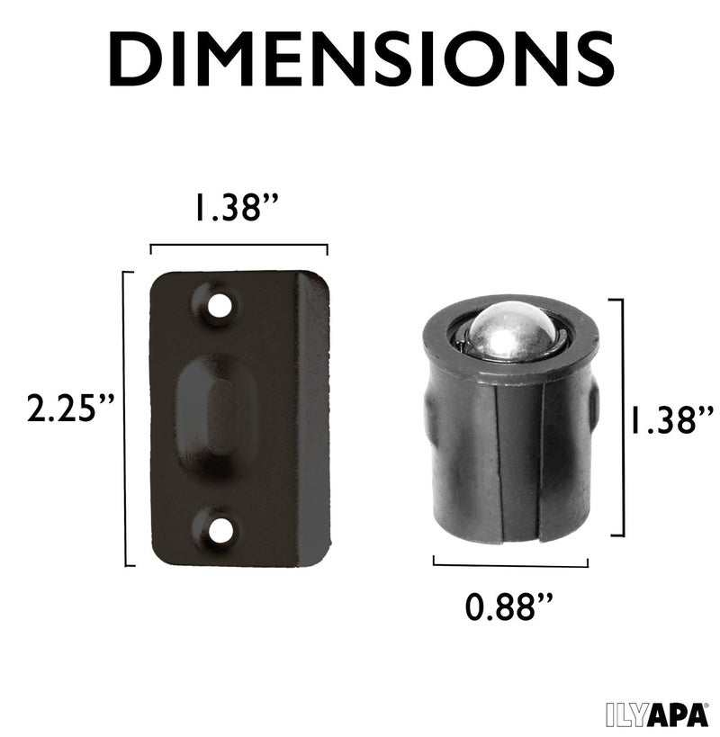 Ilyapa Ball Catch Door Hardware for Closet, French Ball Catch for Top of Door, Invisible Pantry Latch - Black 2 Pack - Image 3